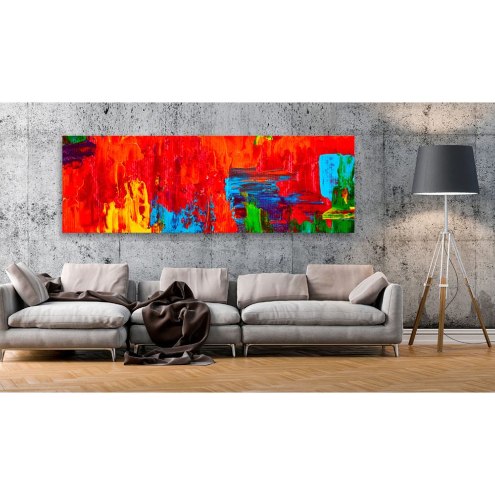 marque generique - 150x50 Tableau Multicolores Abstraction Contemporain Fiery Fantasy - Tableaux, peintures