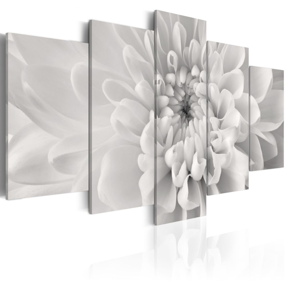 Bimago - Tableau - Dahlia en gris - Décoration, image, art | Fleurs variées | - Tableaux, peintures