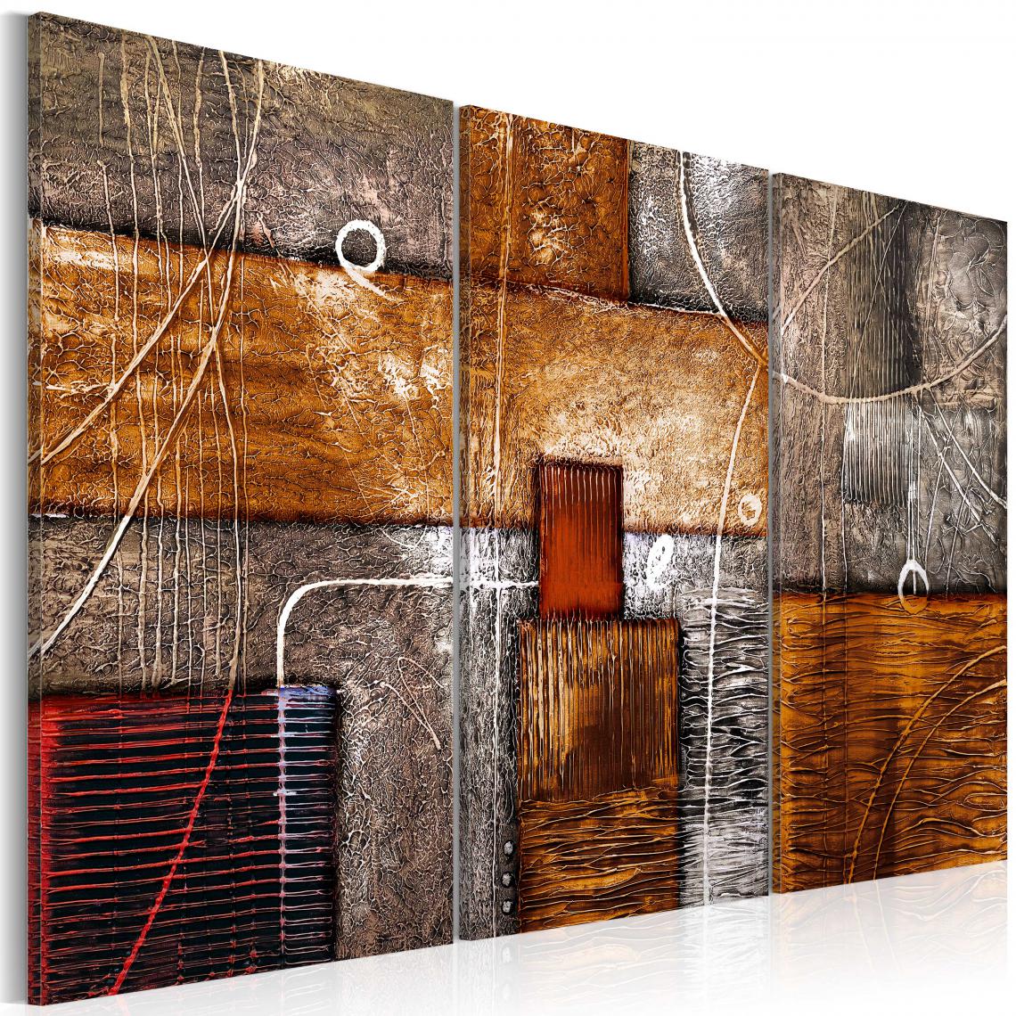 Decoshop26 - Tableau sur toile en 3 panneaux décoration murale image imprimée cadre en bois à suspendre City streets 60x40 cm 11_0009804 - Tableaux, peintures