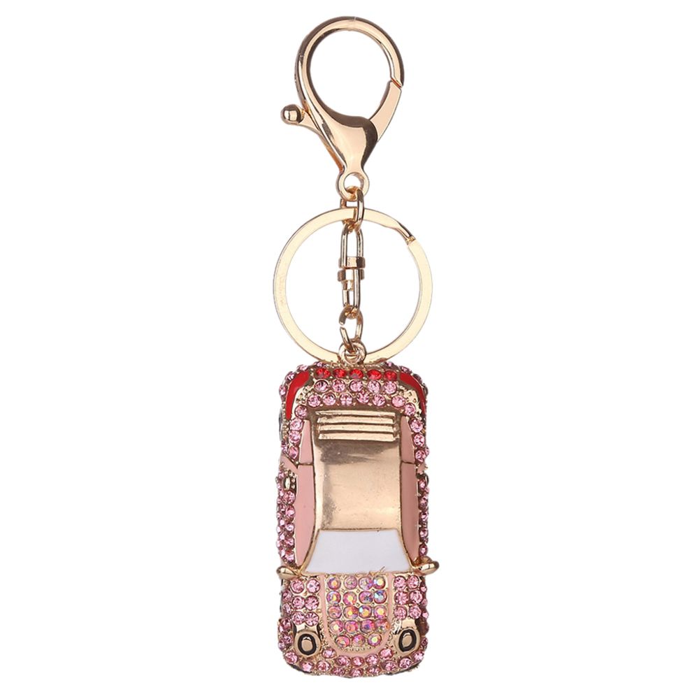 marque generique - femmes porte-clés porte-clés diamant sac accessoire pendentif rose voiture de course - Objets déco