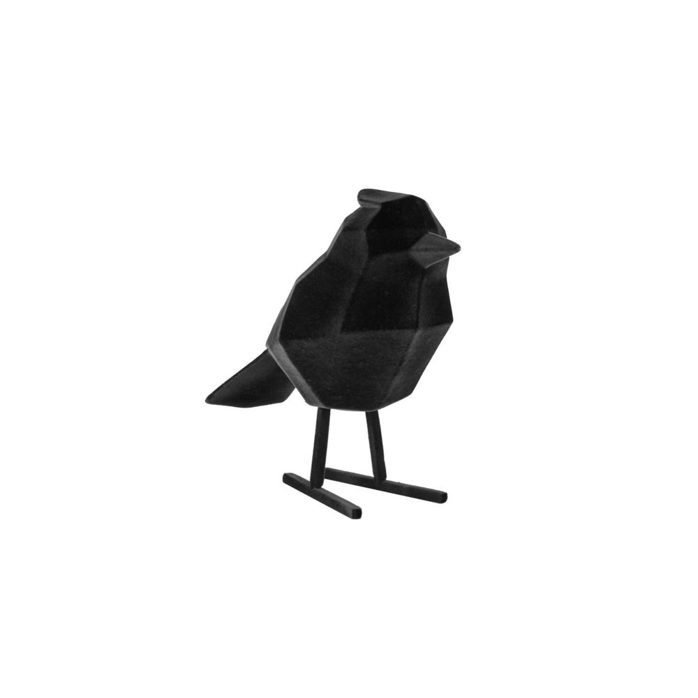 Present Time - Statuette oiseau design floqué Origami - Noir - Statues
