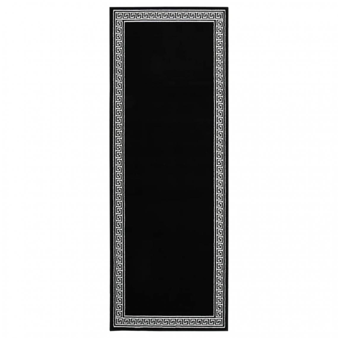 Vidaxl - vidaXL Tapis BCF Noir avec motif 100x250 cm - Tapis