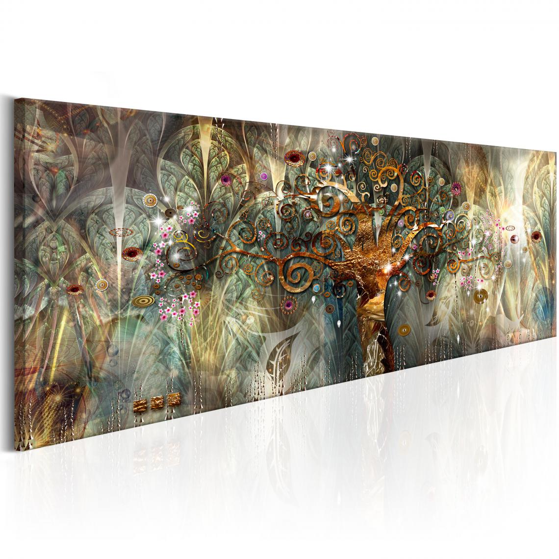 Decoshop26 - Tableau sur toile décoration murale image imprimée cadre en bois à suspendre Terre de bonheur 120x40 cm 11_0001351 - Tableaux, peintures