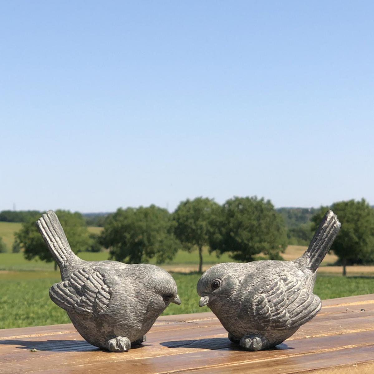 L'Originale Deco - 2 Oiseau Oiseaux de Décoration Intérieur Jardin 10 cm en Résine - Objets déco