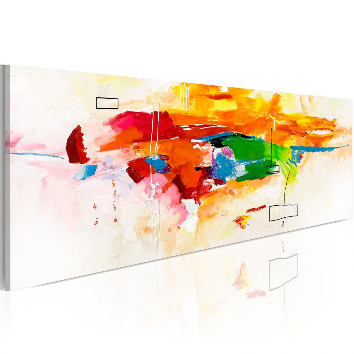 Decoshop26 - Tableau sur toile décoration murale image imprimée cadre en bois à suspendre Célébration des couleurs 135x45 cm 11_0001956 - Tableaux, peintures