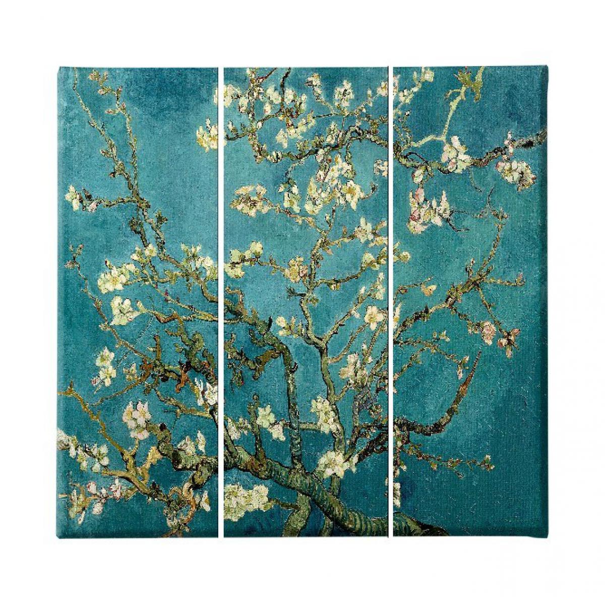 Homemania - HOMEMANIA Tableau Fleurs - 3 Pieces - Nature - pour Salon, Chambre - Multicouleur en Polyester, Bois, 69 x 3 x 50 cm - Tableaux, peintures