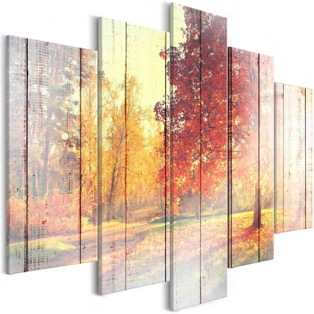 Artgeist - Tableau - Autumn Sun (5 Parts) Wide 100x50 - Tableaux, peintures