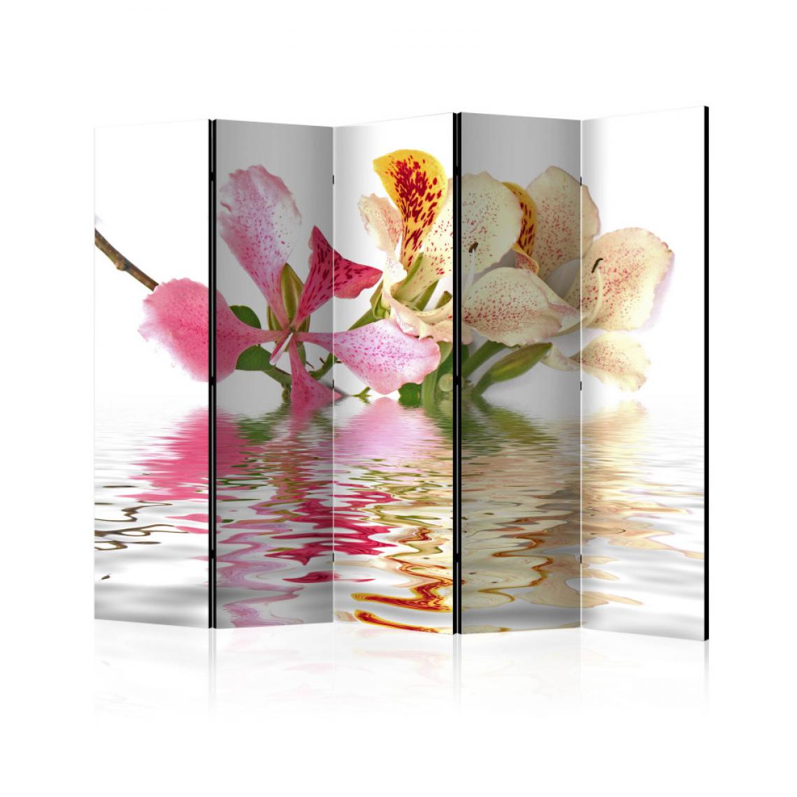 Artgeist - Paravent 5 volets - Tropical flowers - orchid tree (bauhinia) II [Room Dividers] 225x172 - Paravents