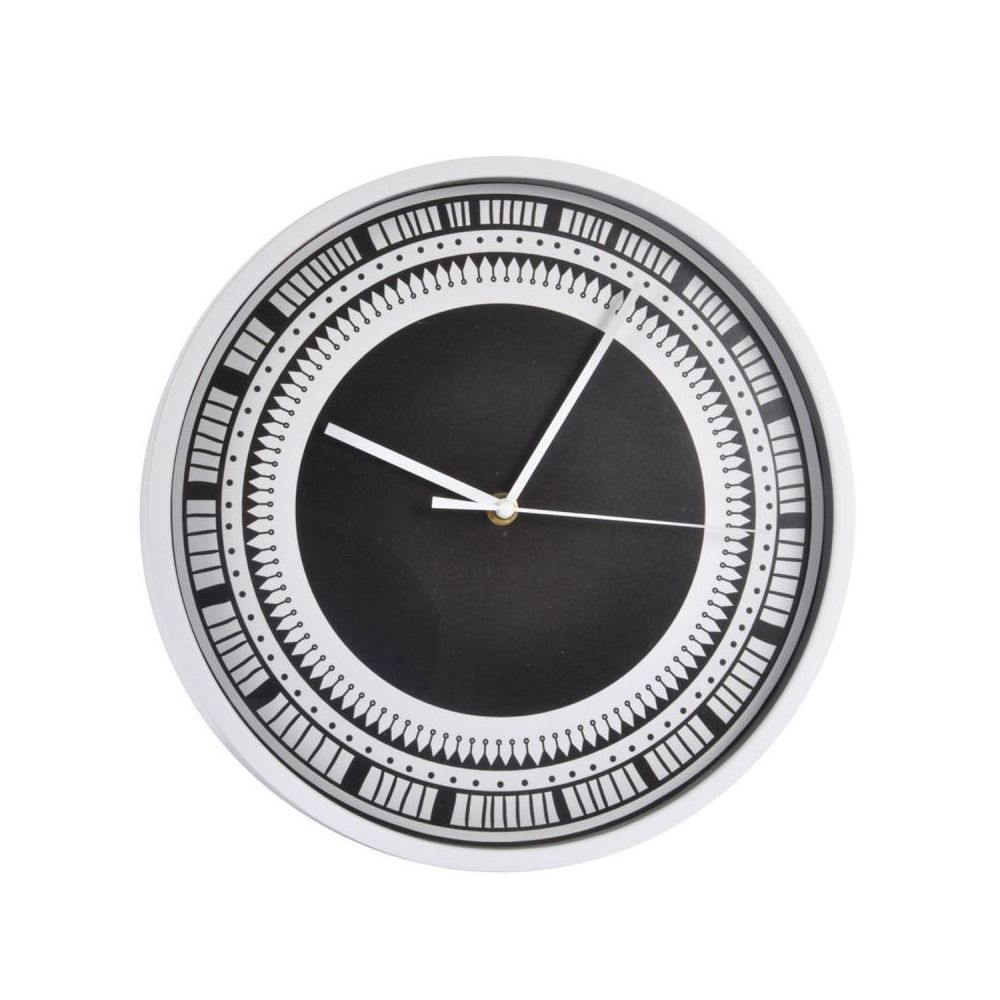 Paris Prix - Horloge Murale à Motifs ""Ethnic Folk"" 30cm Noir - Horloges, pendules