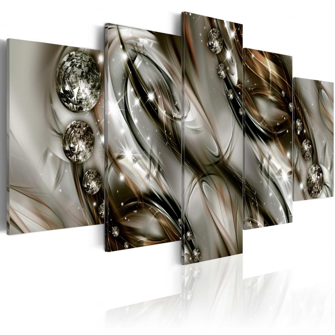 Decoshop26 - Tableau sur toile en 5 panneaux décoration murale image imprimée cadre en bois à suspendre Variations cosmiques 200x100 cm 11_0002466 - Tableaux, peintures