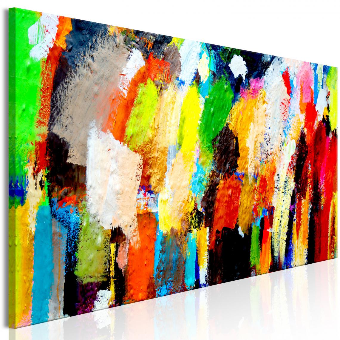 Decoshop26 - Tableau sur toile décoration murale image imprimée cadre en bois à suspendre Variations colorées 135x45 cm 11_0001940 - Tableaux, peintures