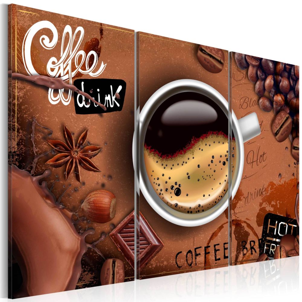 Artgeist - Tableau - Cup of hot coffee 120x80 - Tableaux, peintures