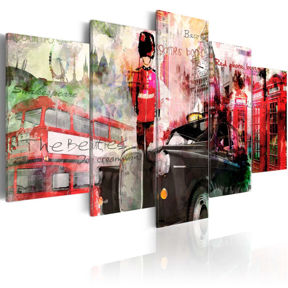 Bimago - Tableau - Mémoires de Londres - 5 pièces - Décoration, image, art | Villes | Londres | - Tableaux, peintures