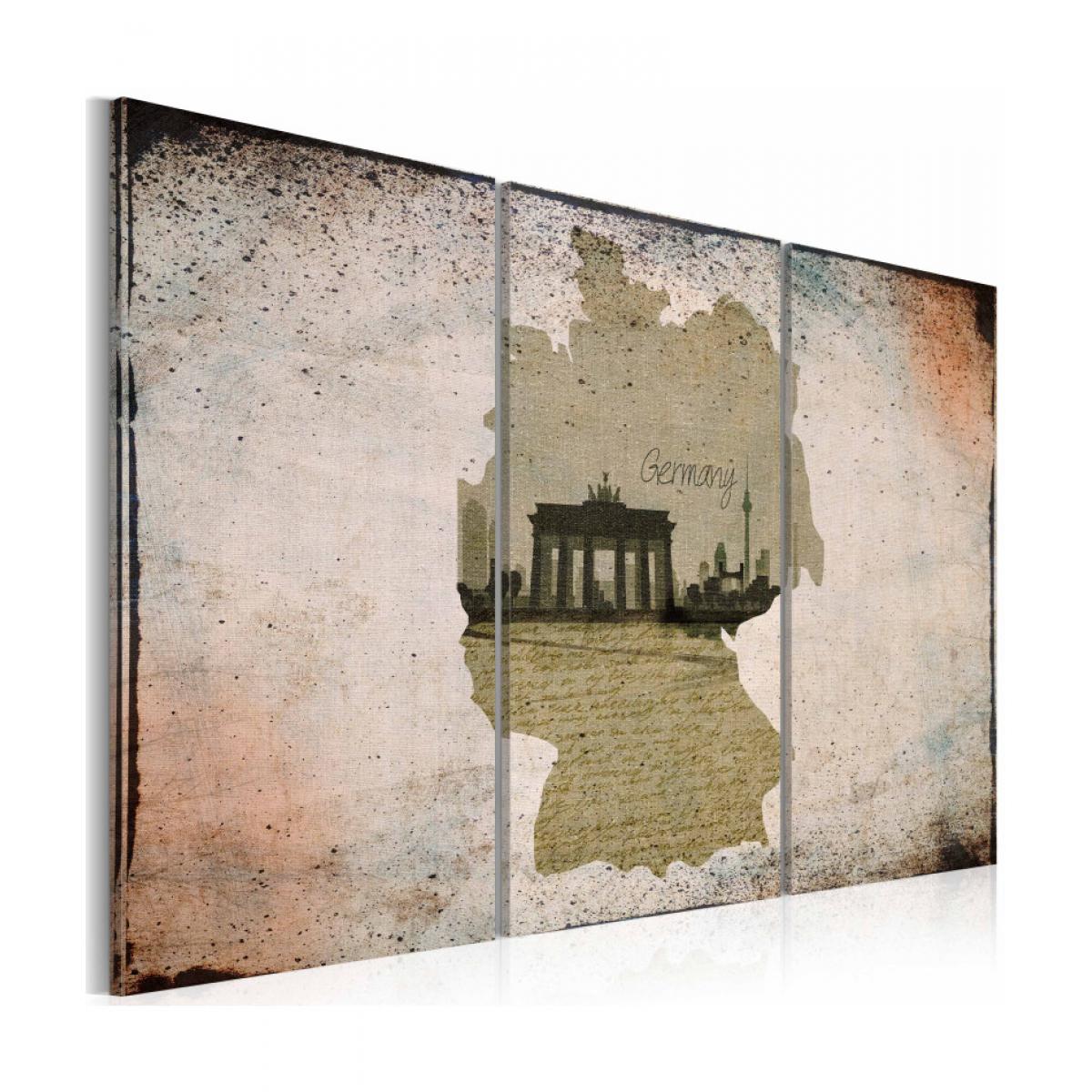 Artgeist - Tableau - map: Germany, Brandenburg Gate - carte 90x60 - Tableaux, peintures