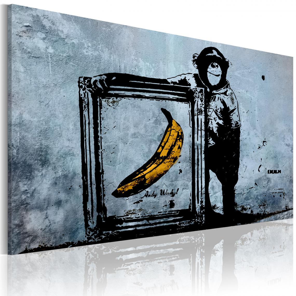 Decoshop26 - Tableau sur toile décoration murale image imprimée cadre en bois à suspendre Inspiré de Banksy 60x40 cm 11_0003344 - Tableaux, peintures