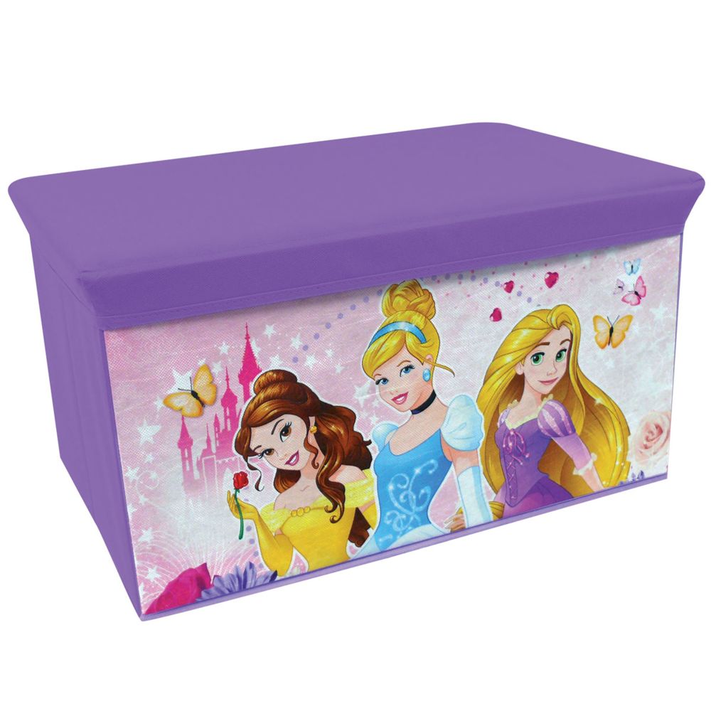 Jemini - Banc & Coffre à jouets en tissu Pliable Princesse Disney - Malles, coffres