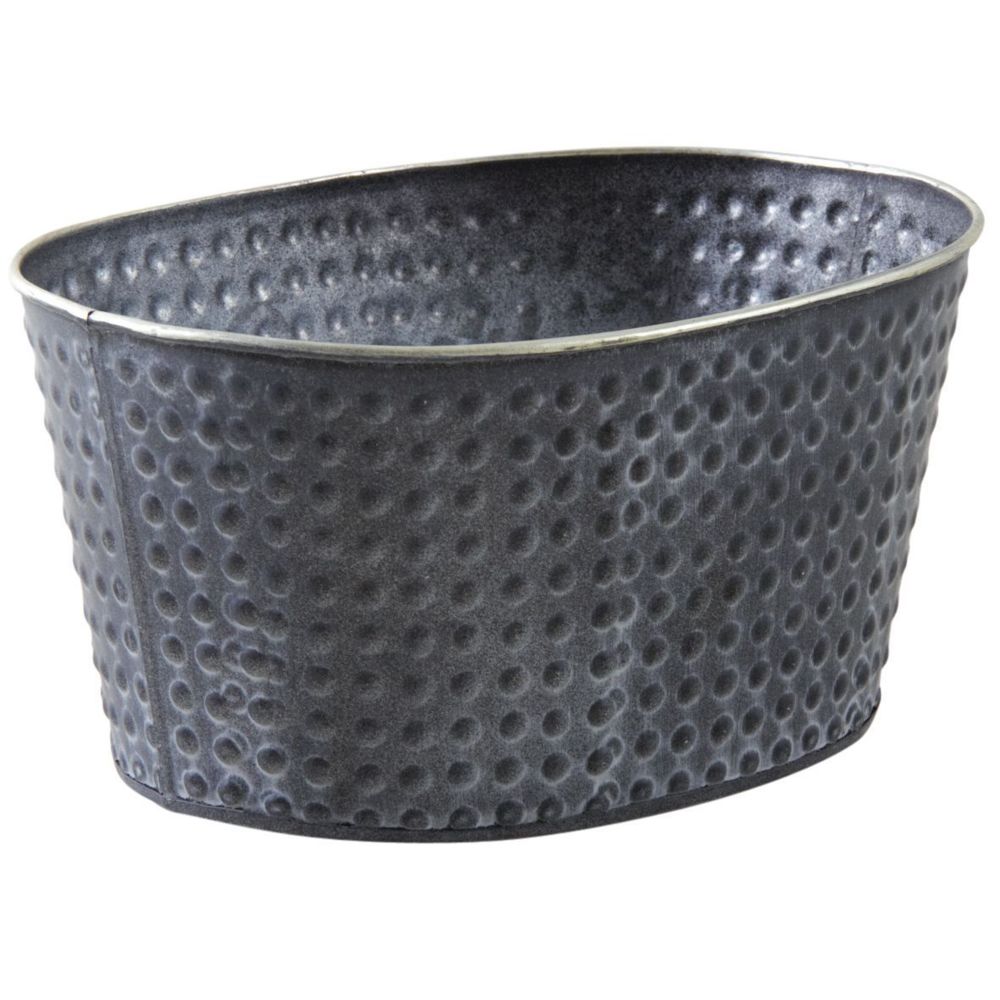 Aubry Gaspard - Corbeille ovale en métal noir laqué mat - Pots, cache-pots