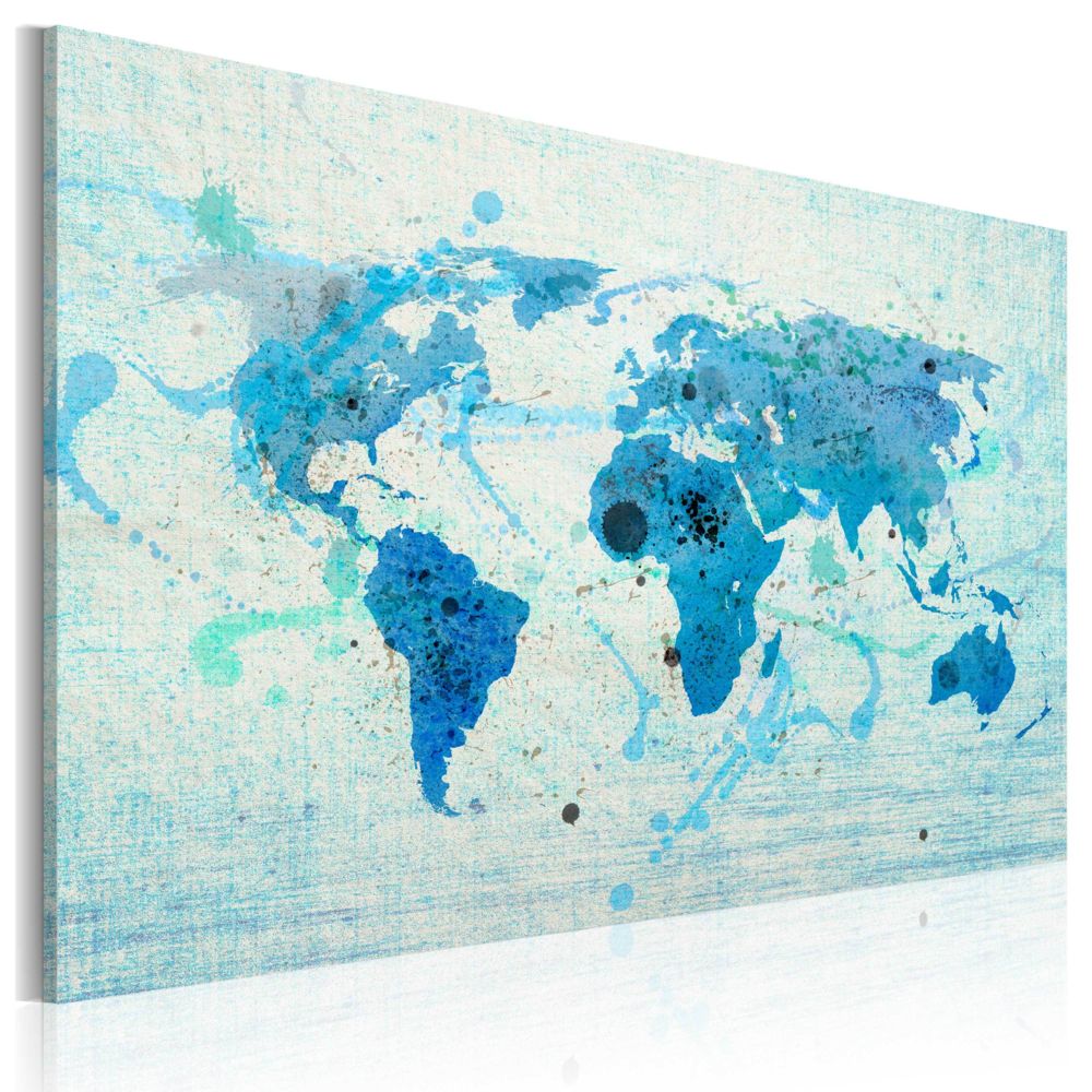 Bimago - Tableau | Terres et océans | 60x40 | Cartes du monde | - Tableaux, peintures