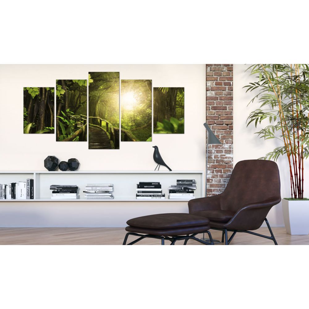 marque generique - 100x50 Tableau Forêt Paysages Stylé Magical Jungle - Tableaux, peintures