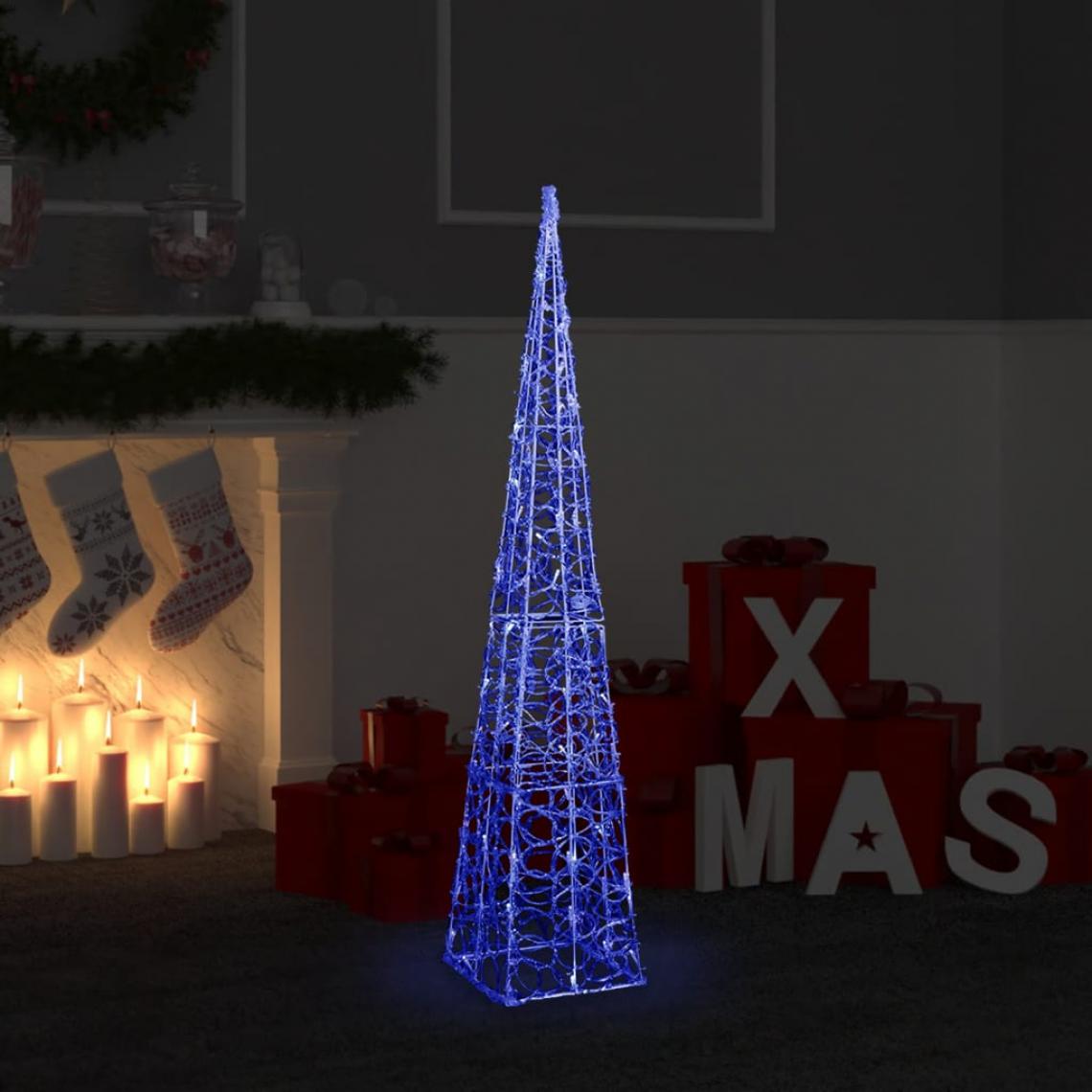 Wottes - Cône lumineux décoratif à LED Acrylique Bleu 120 cm - Décorations de Noël