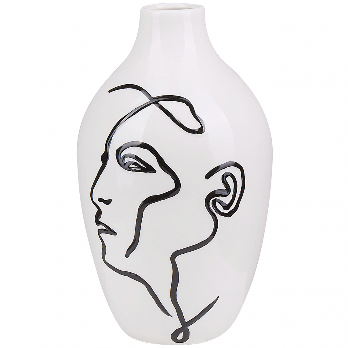 Beliani - Vase décoratif blanc 25 cm HELIKE - Vases