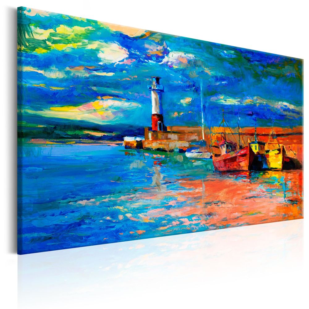 Bimago - Tableau - Seaside Landscape: The Lighthouse - Décoration, image, art | Paysages | Paysage marin | - Tableaux, peintures