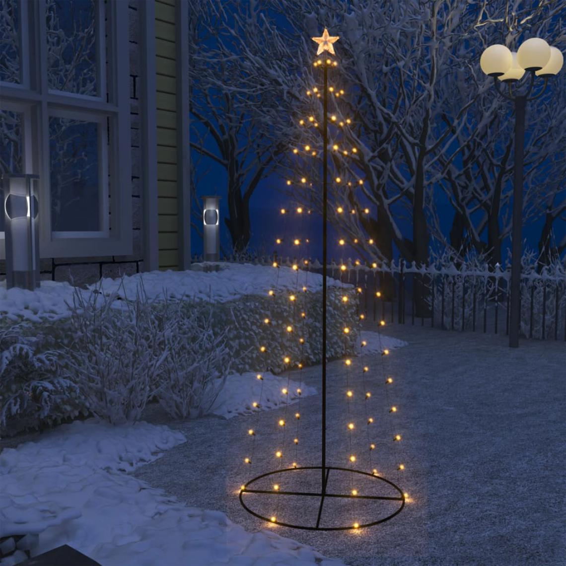 Wottes - Sapin de Noël cône 100 LED blanc chaud 70x180 cm - Sapin de Noël