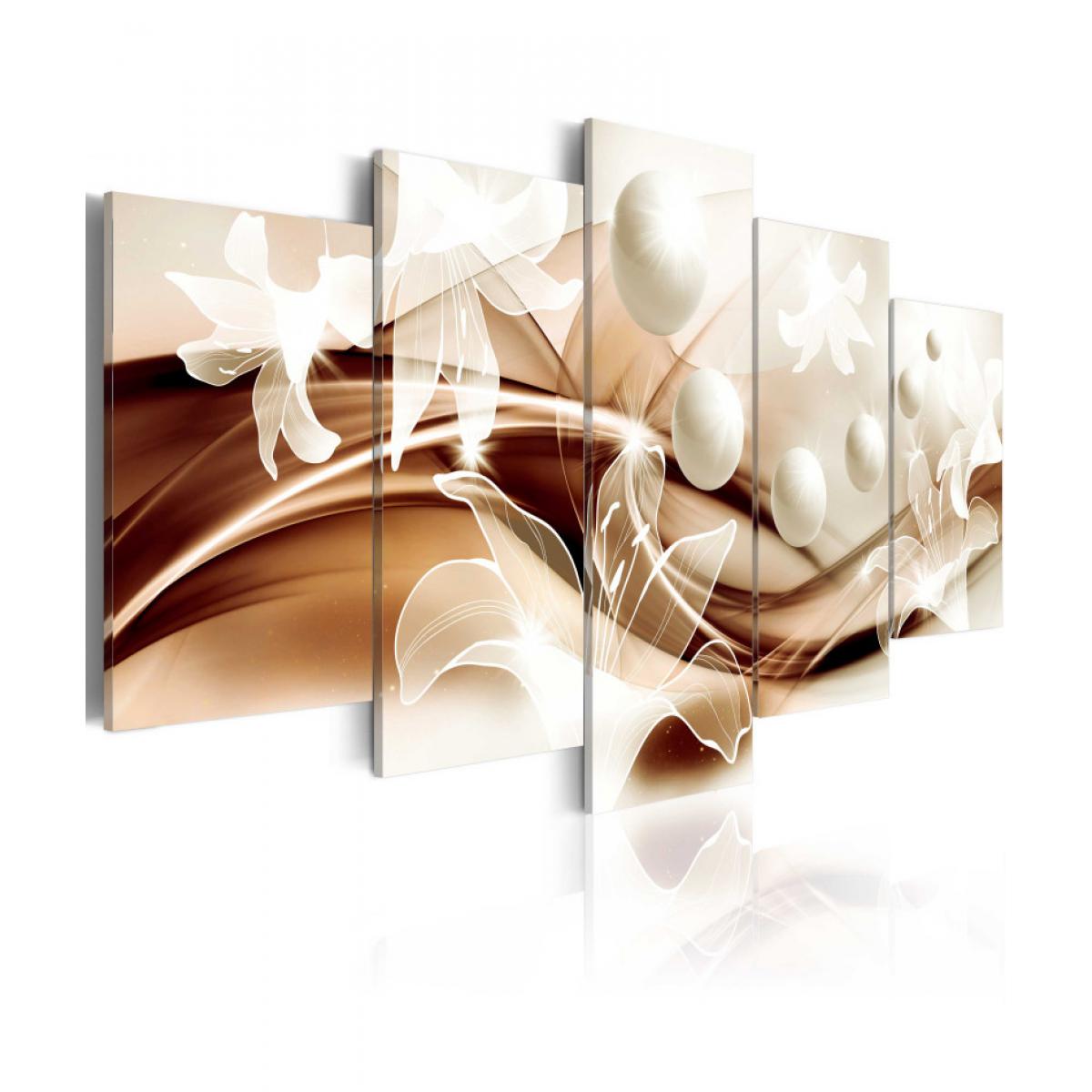 Artgeist - Tableau - Pearl Lilies In Bronze 100x50 - Tableaux, peintures