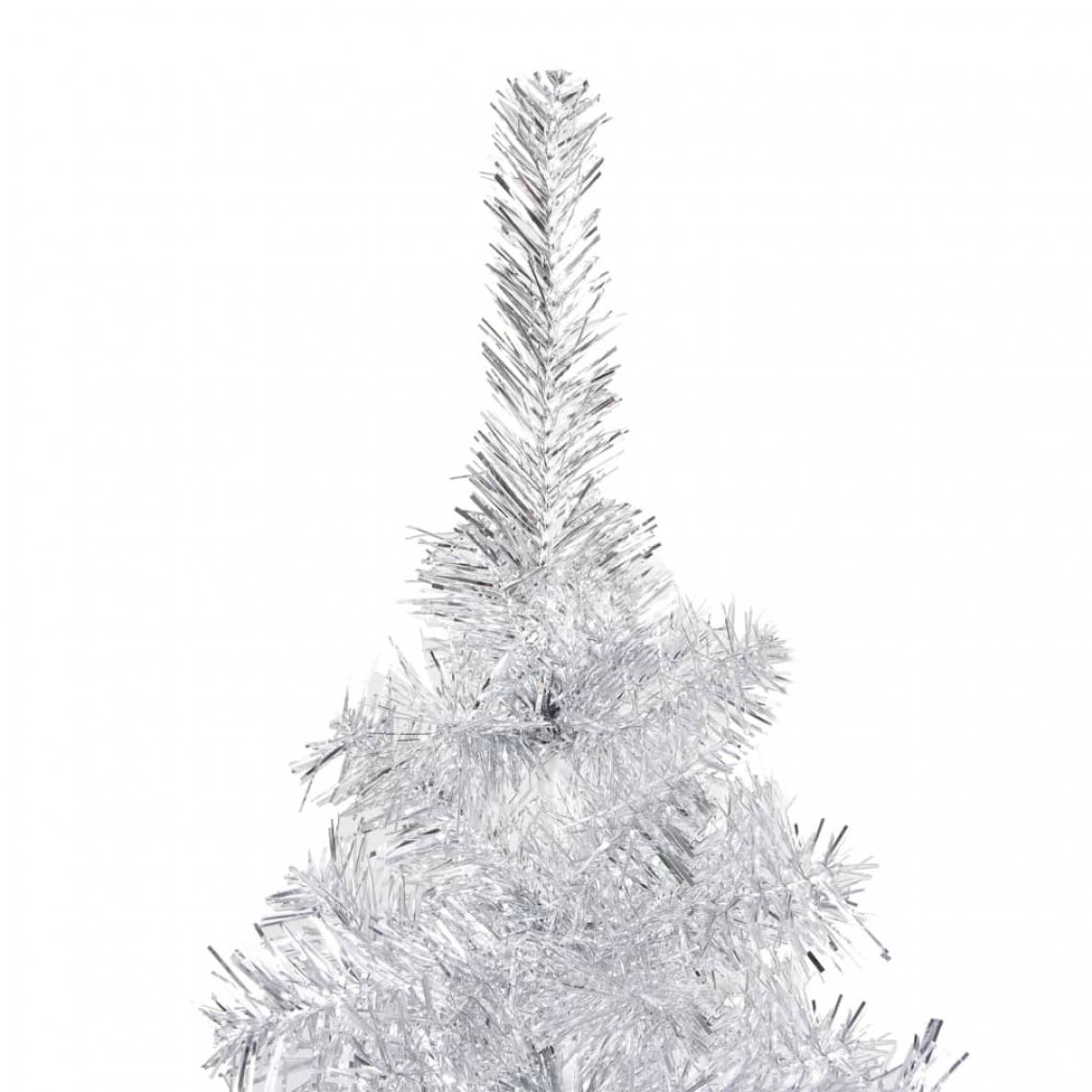 Icaverne - Icaverne - Décorations de Noël famille Sapin de Noël artificiel avec support Argenté 150 cm PET - Décorations de Noël