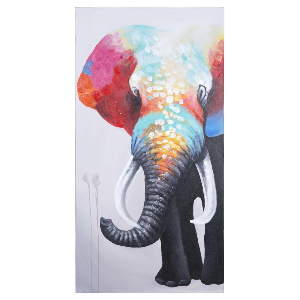 Mendler - Tableau à l'huile, éléphant II, peint à la main à 100%, toile de décoration murale XL ~ 140x70cm - Tableaux, peintures
