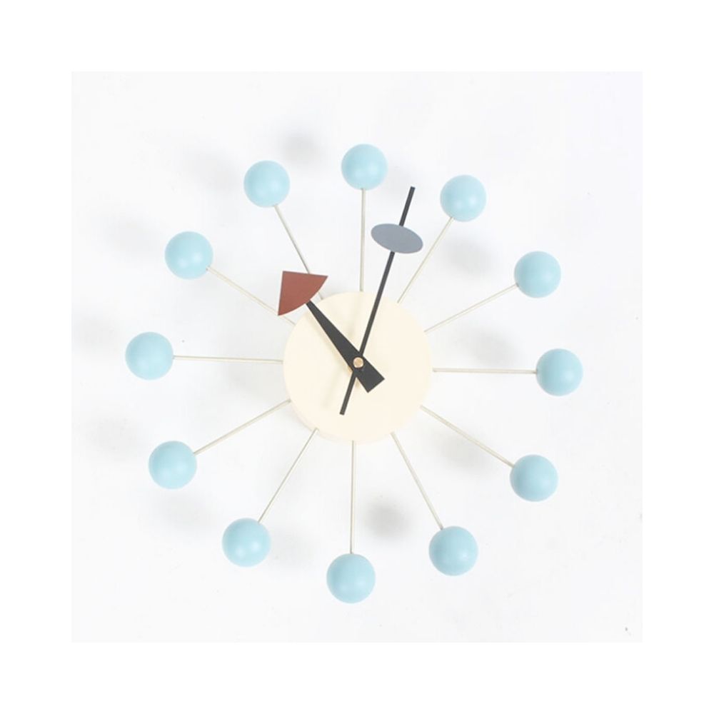 Wewoo - Horloge murale bleu Fond élégant Minimalis boules circulaires bonbons Creative Décoration Ferris Wheel Clock bébé - Horloges, pendules