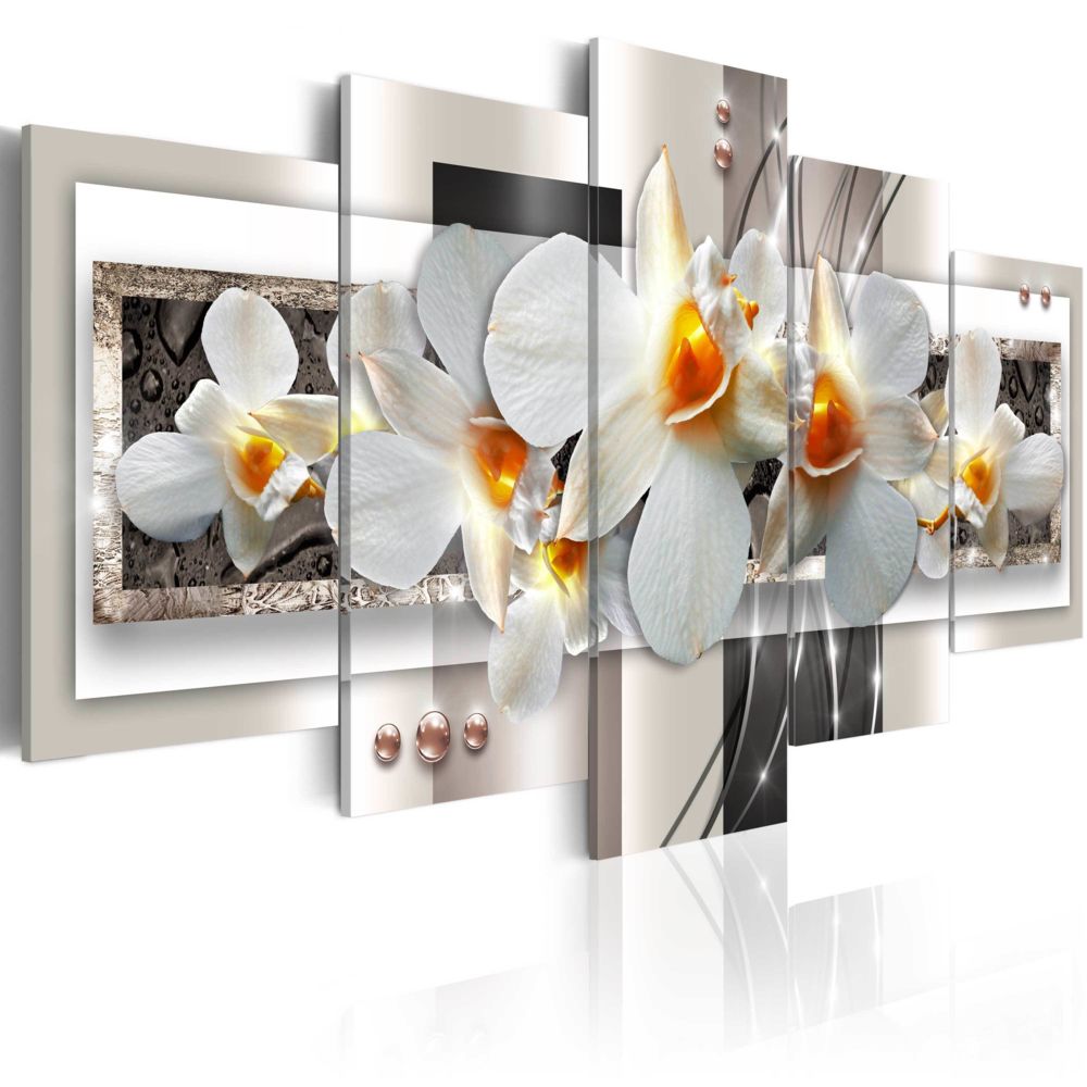 Bimago - Tableau - White discretion - Décoration, image, art | Fleurs | Orchidées | - Tableaux, peintures