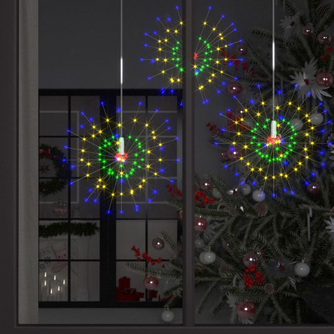 Wottes - Feux d'artifice Noël extérieur 10 pcs Multicolore 50cm 1400 LED - Décorations de Noël