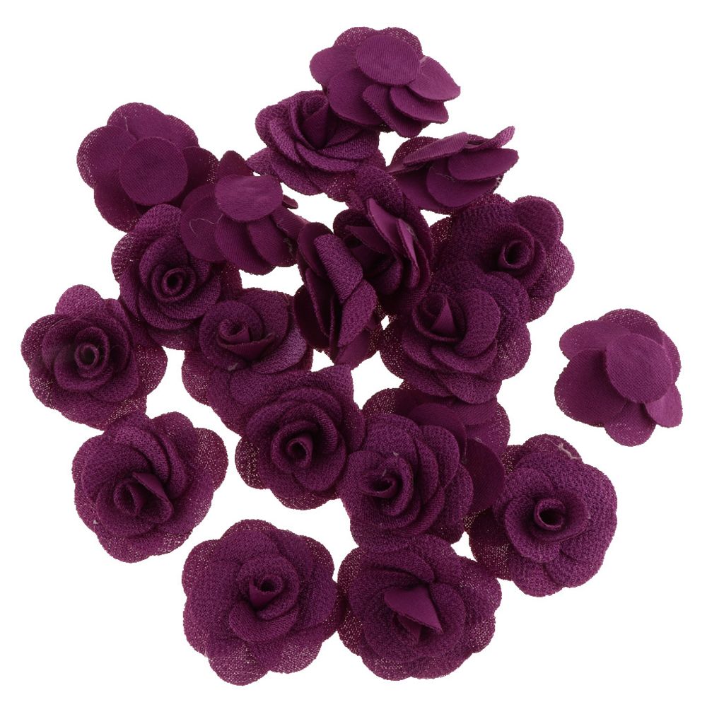 marque generique - 20 pièces soie rose tête de fleur bourgeon bricolage artisanat de mariage décor violet foncé - Plantes et fleurs artificielles