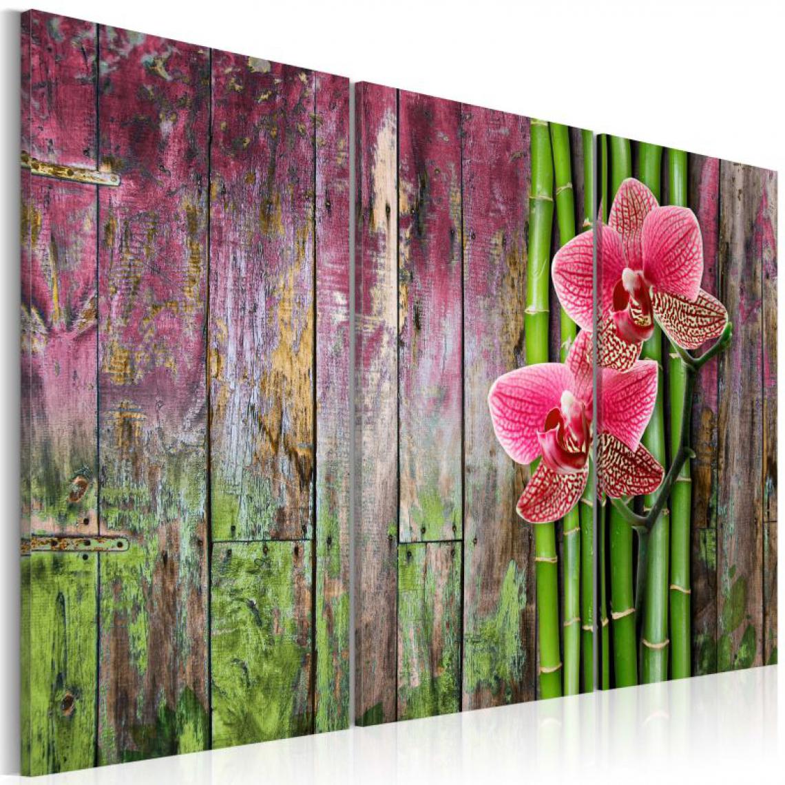 Artgeist - Tableau - Fleur et bambou .Taille : 90x60 - Tableaux, peintures