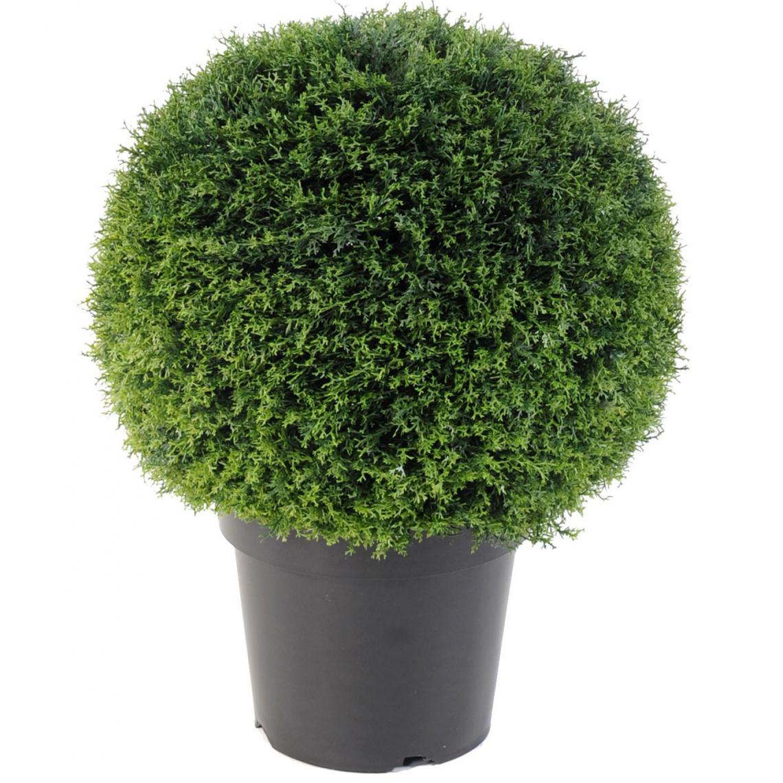 Pegane - Plante artificielle haute gamme Spécial extérieur / Cyprès artificiel vert - Dim : H.55 x D.45 cm - Plantes et fleurs artificielles