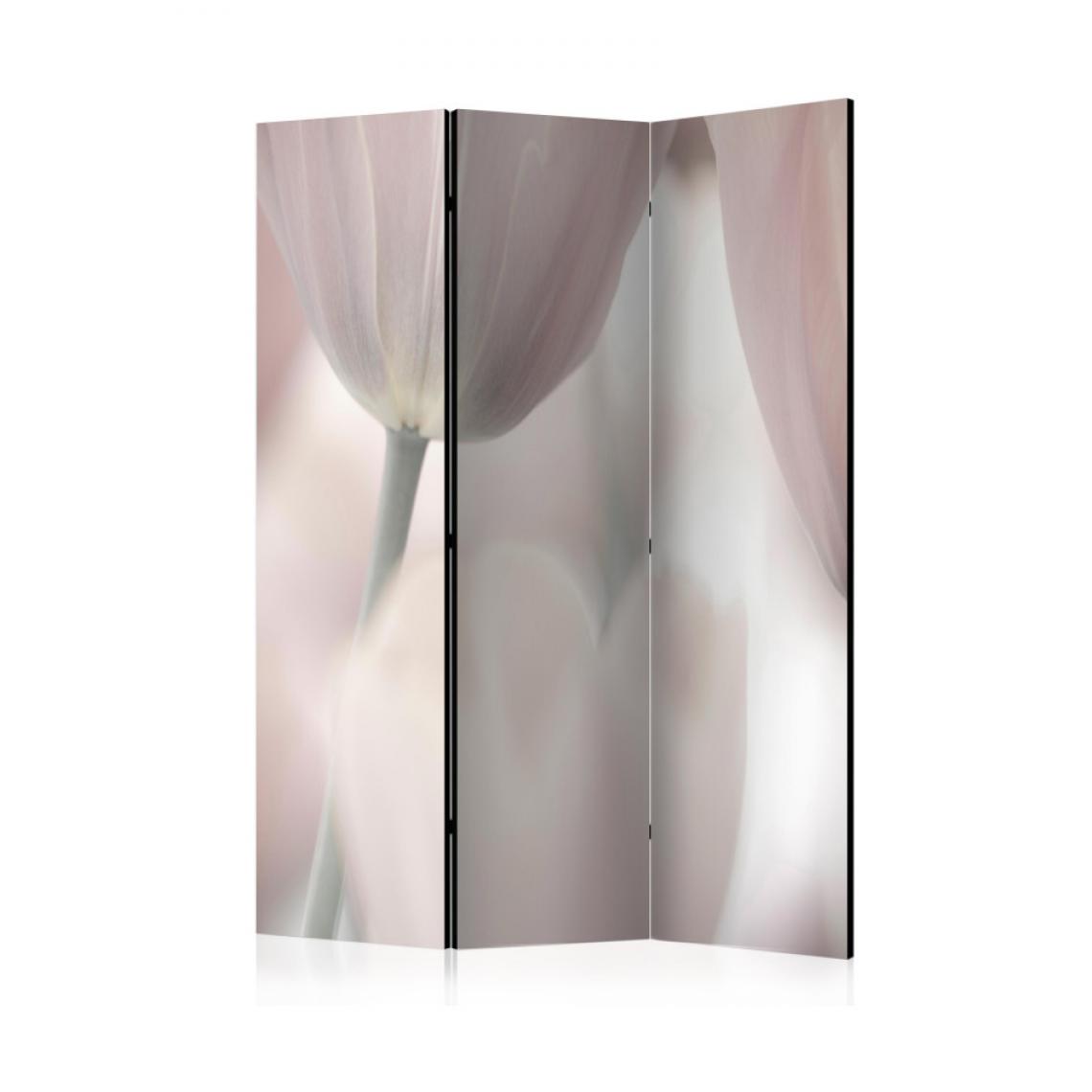 Artgeist - Paravent 3 volets - Tulips fine art - black and white [Room Dividers] 135x172 - Paravents