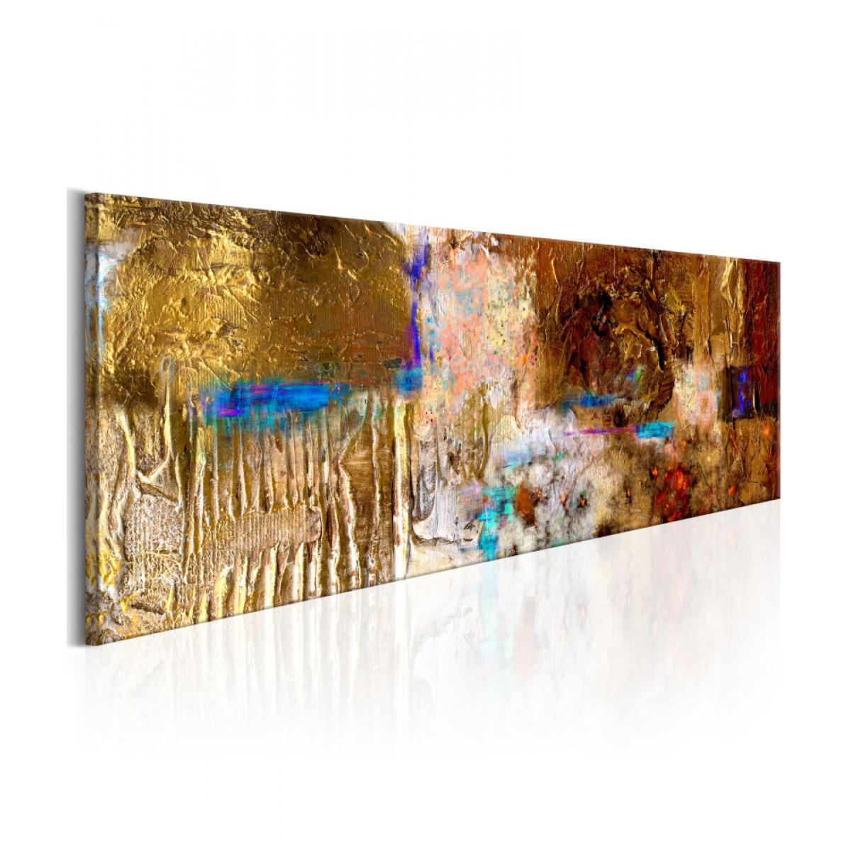 Artgeist - Tableau peint à la main - Golden Structure 135x45 - Tableaux, peintures