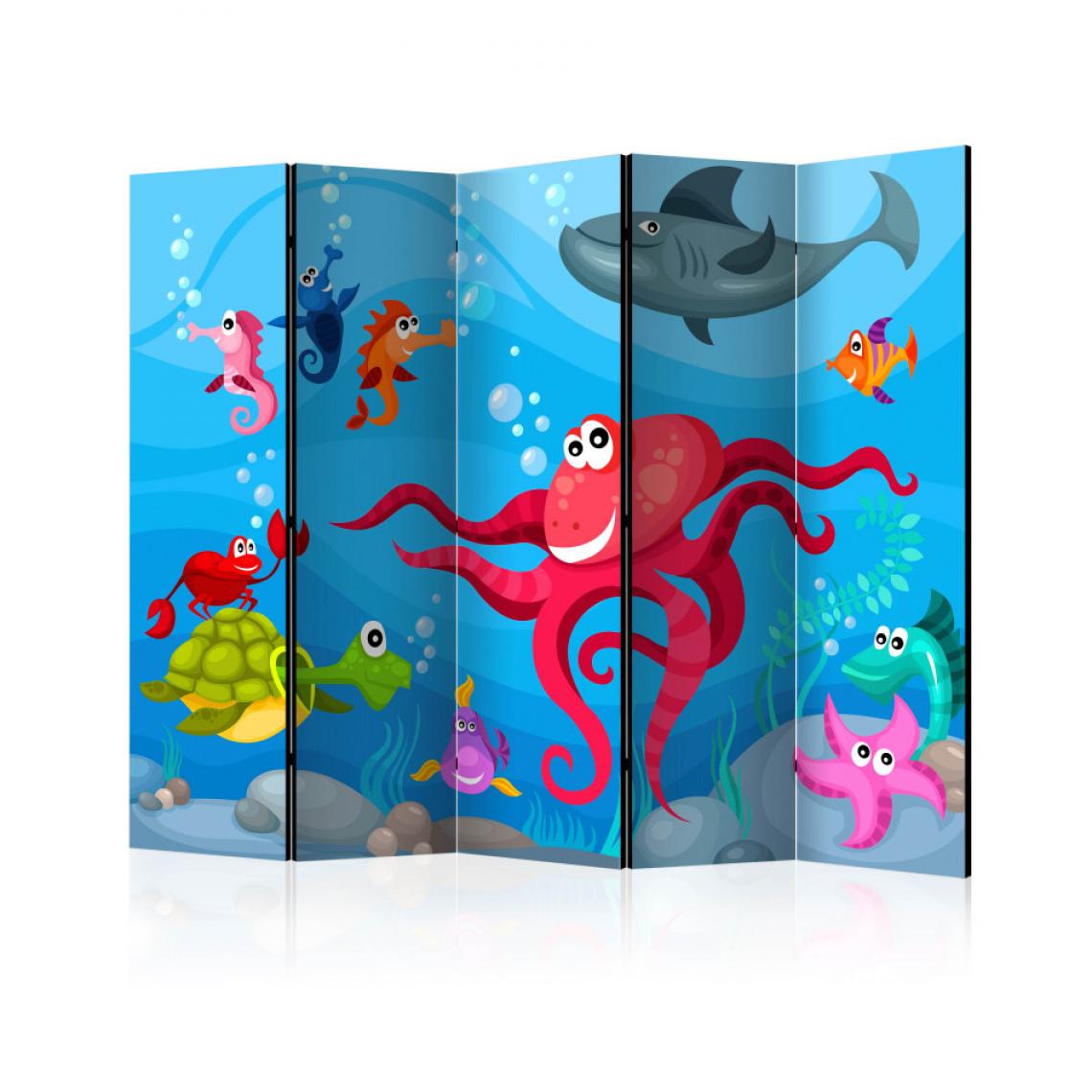 Artgeist - Paravent 5 volets - Octopus and shark II [Room Dividers] 225x172 - Paravents