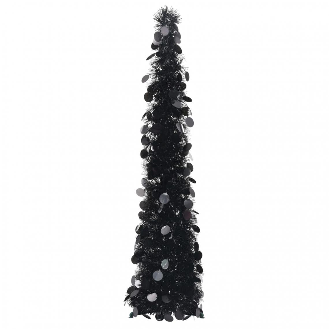 Icaverne - Stylé Décorations de Noël et saisonnières gamme Bangkok Sapin de Noël artificiel escamotable Noir 120 cm PET - Décorations de Noël