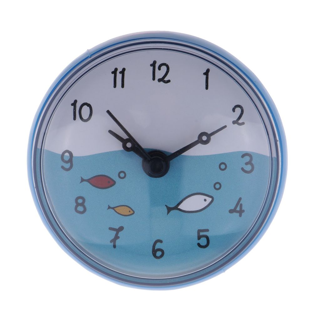 marque generique - Horloge D'aspiration Murale De Salle De Bains Affichage De L'heure étanche Home Decor Cadeau Bleu - Horloges, pendules