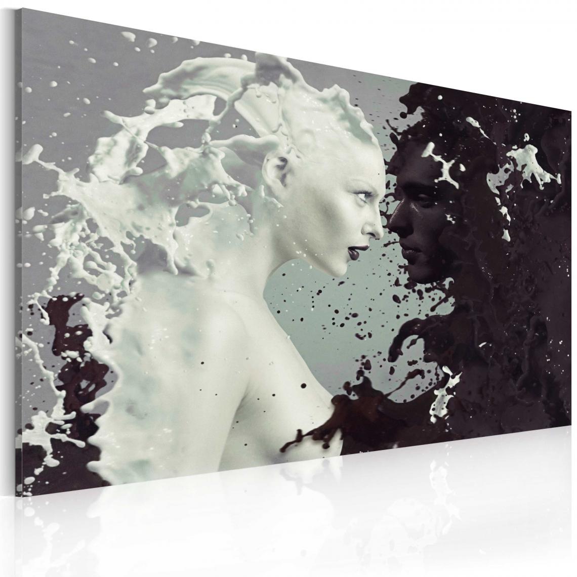 Decoshop26 - Tableau toile de décoration motif Black or white? 90x60cm DEC110603 - Tableaux, peintures