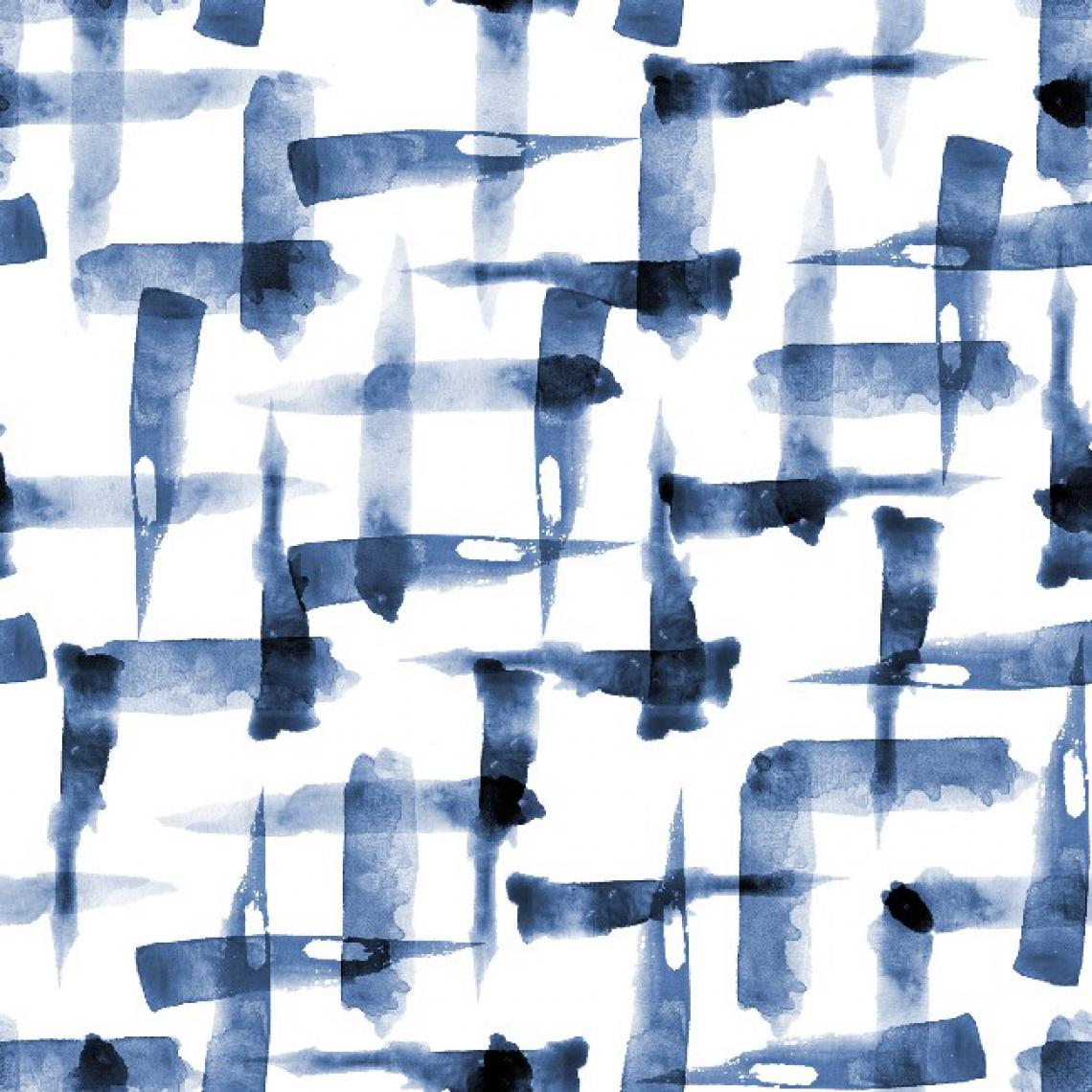 Homemania - HOMEMANIA Tapis Imprimé Blue Watercolor - Géométrique - Décoration de Maison - Antidérapant - Pour Salon, séjour, chambre à coucher - Multicolore en Polyester, Coton, 80 x 150 cm - Tapis