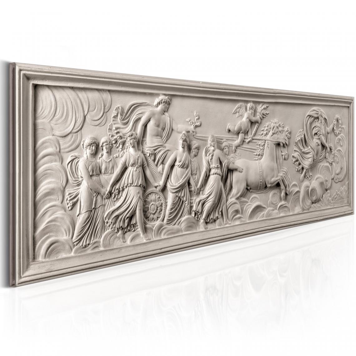 Decoshop26 - Tableau sur toile décoration murale image imprimée cadre en bois à suspendre Relief : Apollon et Muses 120x40 cm 11_0007612 - Tableaux, peintures