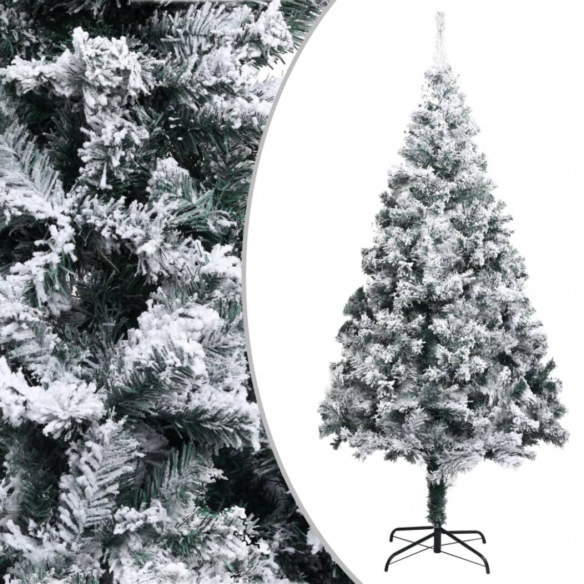 Icaverne - sublime Décorations de Noël et saisonnières serie Apia Sapin de Noël artificiel avec neige floquée Vert 180 cm PVC - Décorations de Noël