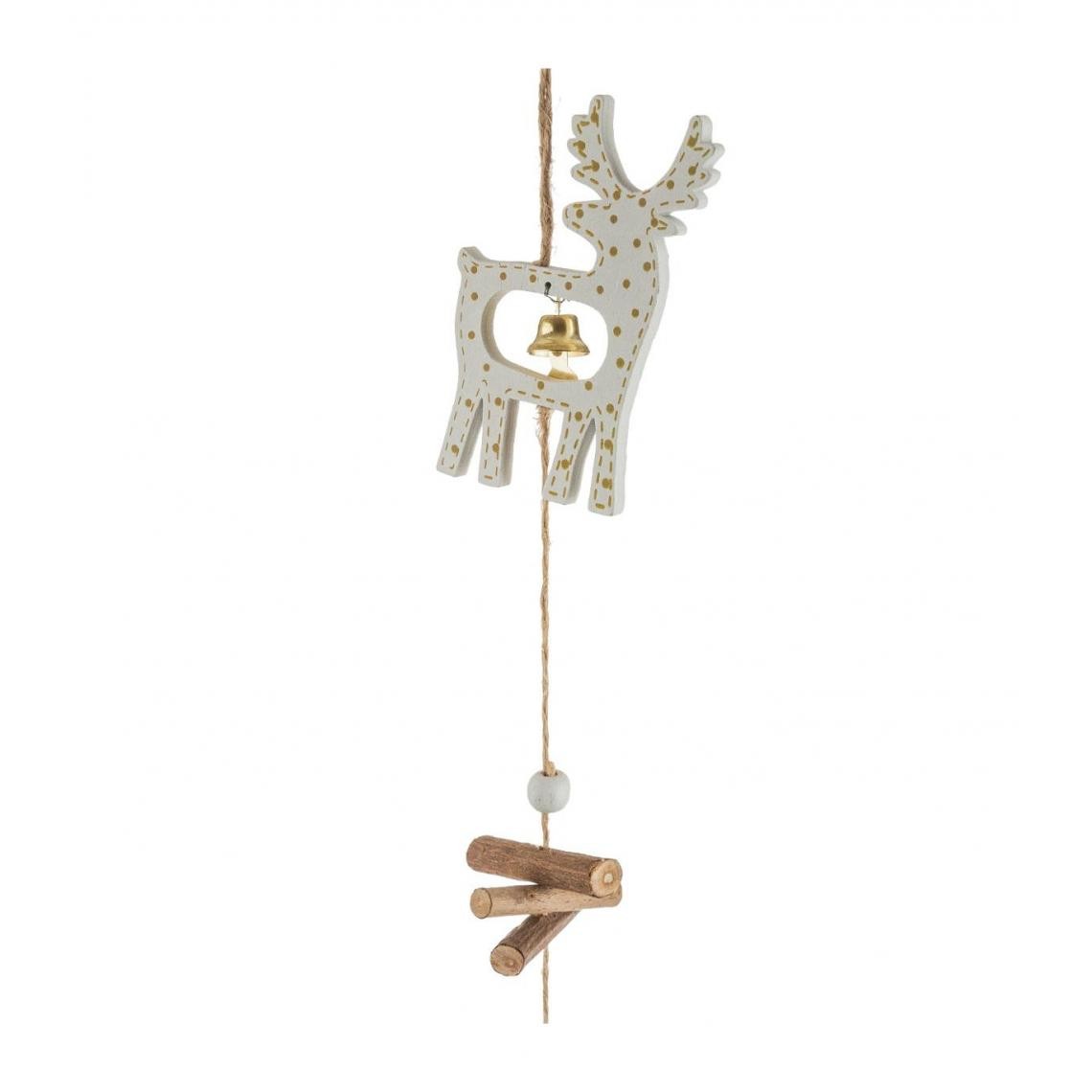 Feeric Lights And Christmas - Feeric Christmas - Guirlande de Noël Sujet en Bois avec clochette dorée L 150 cm - Décorations de Noël
