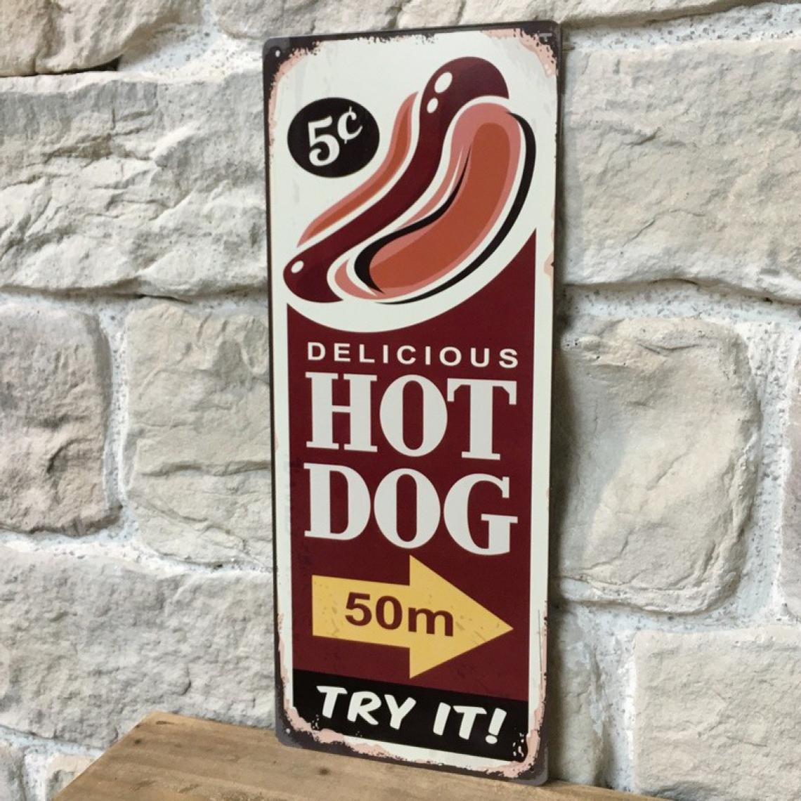 Chemin De Campagne - Plaque Pub Plaque Retro Plaque Vintage Tableau Métal Fer Hot Dog 50 cm x 20 cm x 0.1 cm - Objets déco