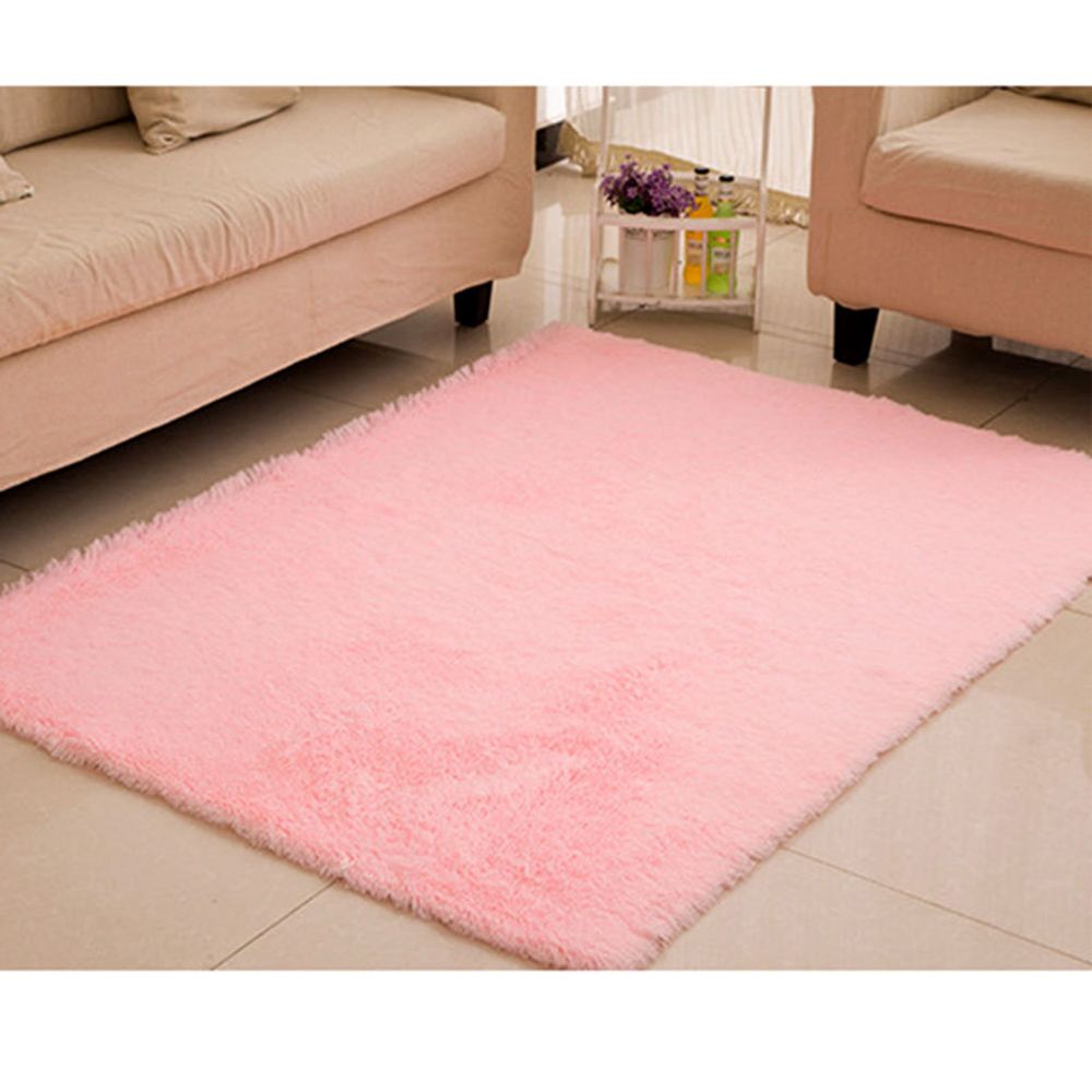 marque generique - moelleux tapis antidérapant shaggy zone tapis chambre tapis tapis de sol herbe vert rose - Tapis