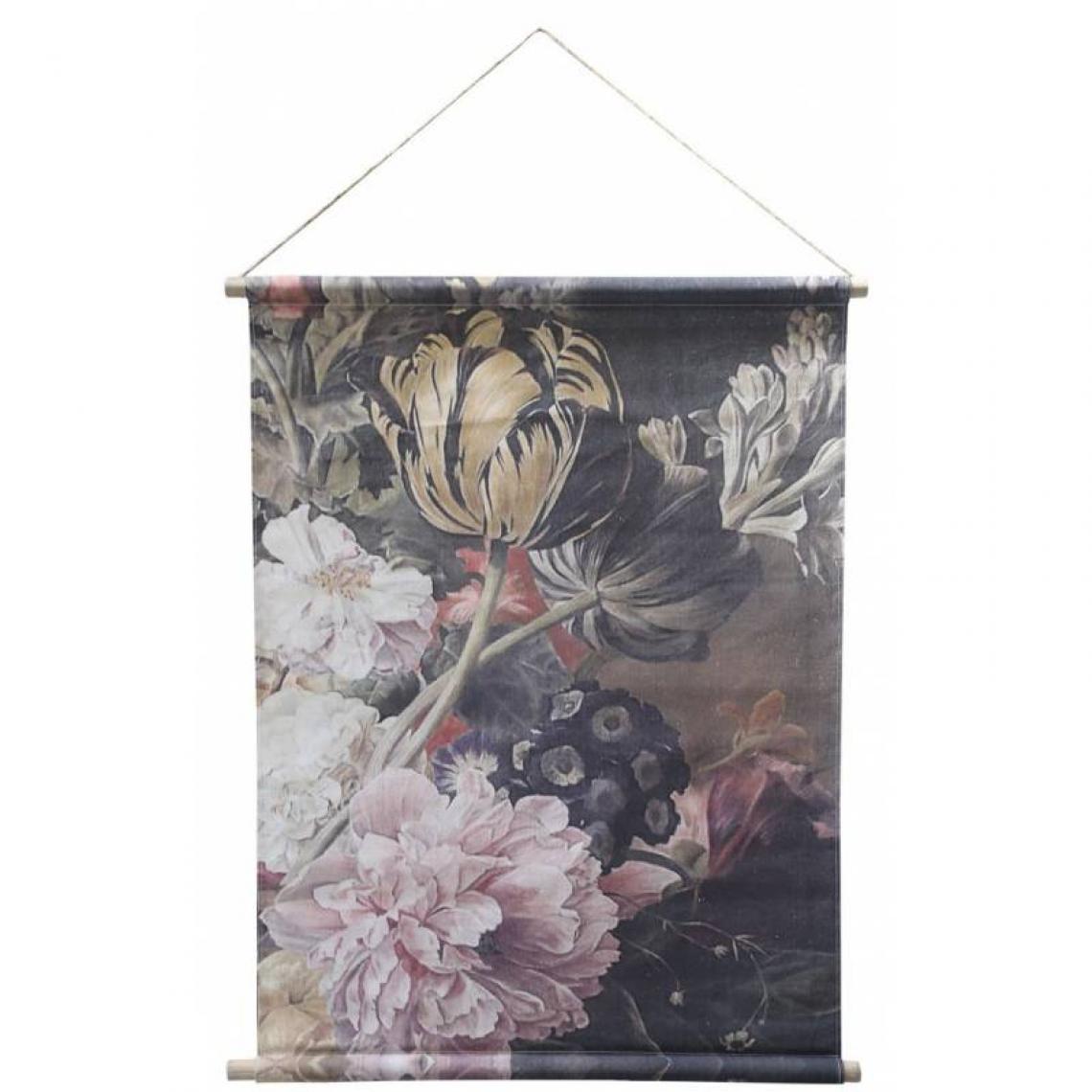 L'Héritier Du Temps - Toile à Suspendre avec Imprimé Floral Décoration Murale Impression en Tissu et Bois 76x97cm - Tableaux, peintures