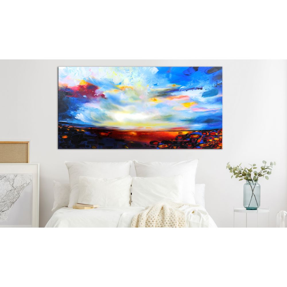 marque generique - 70x35 Tableau Multicolores Abstraction Magnifique Colourful Sky (1 Part) Wide - Tableaux, peintures